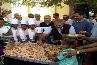 Mr NV Balachandar enjoys serving the children